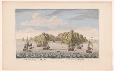 Gezicht op het eiland Sint-Helena door Robert Sayer