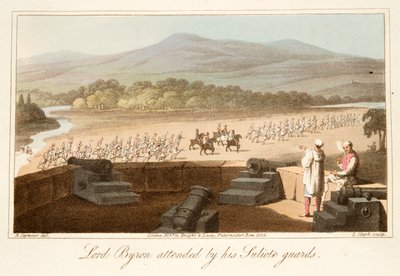 Lord Byron met zijn Suliote bewakers, pub. 1825 door Robert Seymour