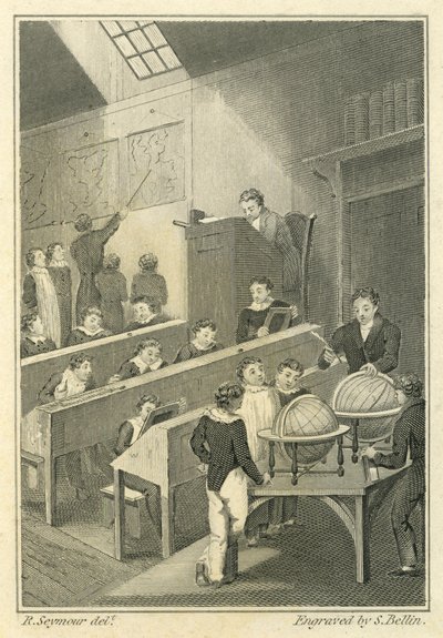 Nicholas Nickleby: Dotheboys Hall, gegraveerd door Samuel Bellin (1799-1893) door Robert Seymour