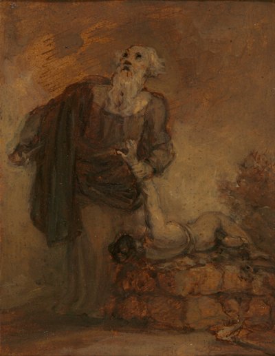 Abraham en Isaak (Abraham grijpt Isaaks arm) door Robert Smirke