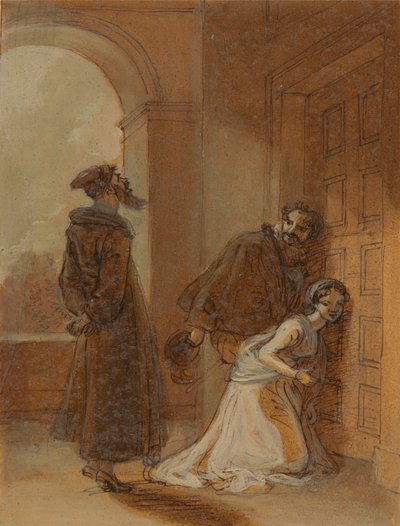 Feste, als Sir Topas, toesprekend Malvolio door Robert Smirke