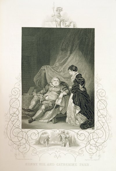 Henry VIII en Catherine Parr, in het toneelstuk Henry VIII of 