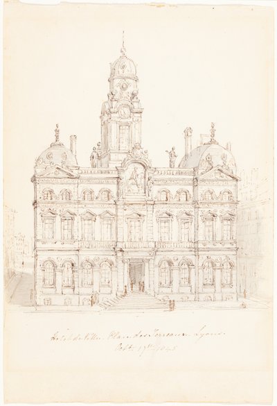 Hôtel de Ville, Place des Terreaux, Lyon door Robert Smirke