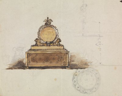 Studie voor een meubelstuk door Robert Smirke