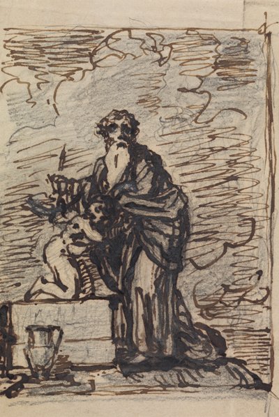 Studie van Abraham die door God wordt getest door Robert Smirke