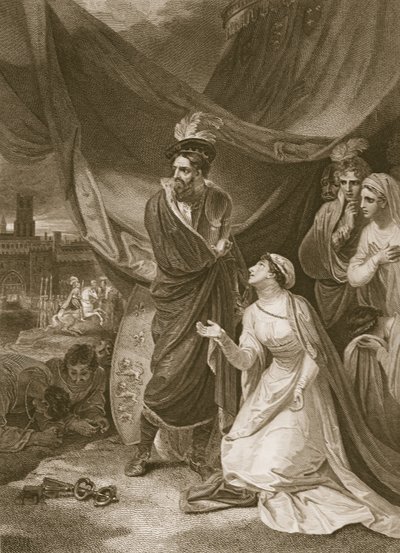 De overgave van Calais, gegraveerd door A. Smith, illustratie uit David Hume