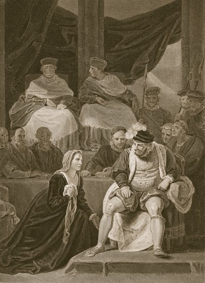 Proces van het huwelijk van Hendrik VIII, gegraveerd door T. Holloway, illustratie uit David Hume
