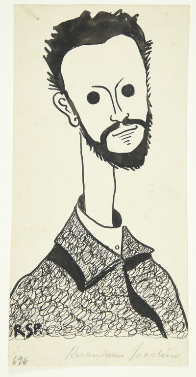 Portret van de Schilder en Keramist Chr. Joachim (1870-1943) door Robert Storm Petersen