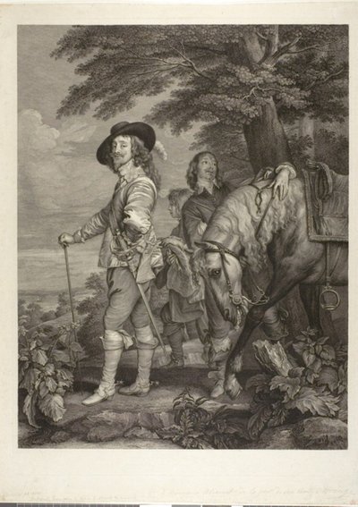 Karel I, koning van Engeland, met James, 1e hertog van Hamilton door Robert Strange