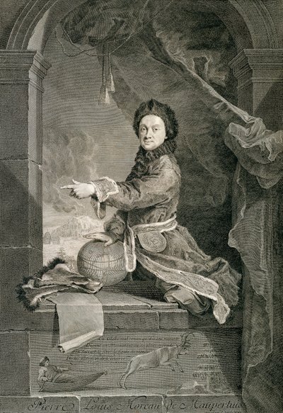 Portret van Pierre Louis Moreau de Maupertuis door Robert Tournieres
