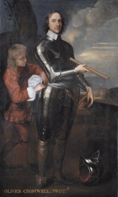 Oliver Cromwell (1599-1658) Lord Protector van Engeland, ca. 1650 door Robert Walker