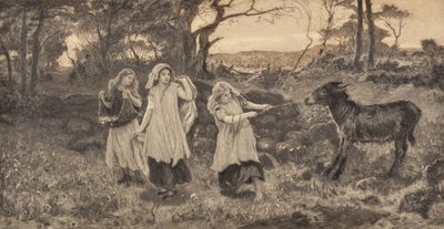 Drie Meisjes en een Ezel door Robert Walker Macbeth