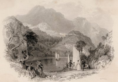 Pass van de Trossachs, Loch Katrine, Schotland (gravure) door Robert Wallis