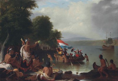 Landing van Henry Hudson door Robert Walter Weir