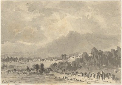 Landschap - rotsen en bergen door Robert Walter Weir