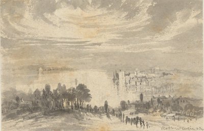 Landschap - Stad aan een baai door Robert Walter Weir