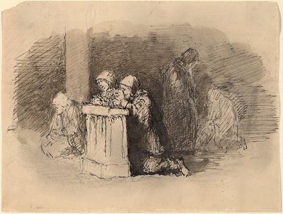 Biddende figuren in een kerk, Florence door Robert Walter Weir