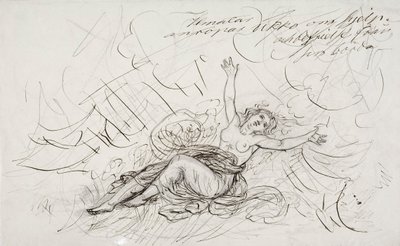 Ilmatar schreeuwt om Ukko, schets voor een serie tekeningen met Kalevala-thema door Robert Wilhelm Ekman