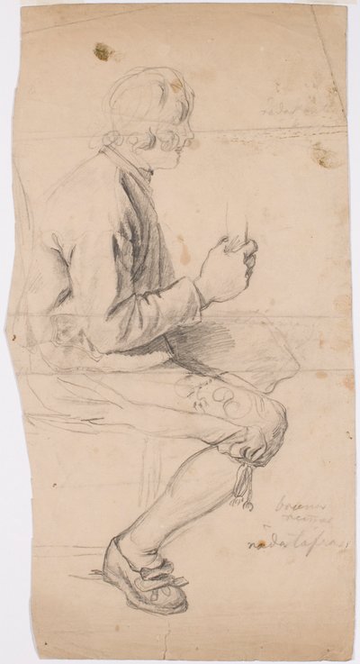 Zittende jongeman in een Taala-kostuum door Robert Wilhelm Ekman