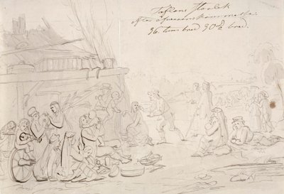 Scène op de binnenplaats van een boerderij door Robert Wilhelm Ekman
