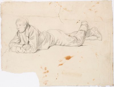 Jongen ligt op zijn buik door Robert Wilhelm Ekman