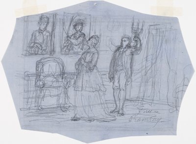 Mevrouw Ramsay. Illustratie voor het gedicht Het visioen van de reiziger in de verhalen van stuurman Stål door Robert Wilhelm Ekman