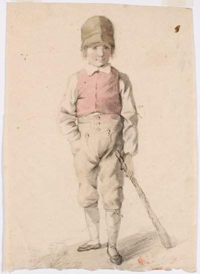 Staande jongen met een kar in zijn linkerhand door Robert Wilhelm Ekman