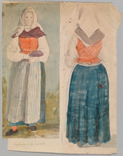 Vrouw in nationaal kostuum door Robert Wilhelm Ekman