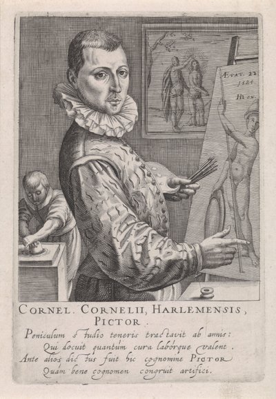 Portret van Cornelis Cornelisz. van Haarlem door Robert Willemsz de Baudous
