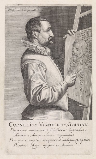 Portret van Cornelis Visscher door Robert Willemsz de Baudous