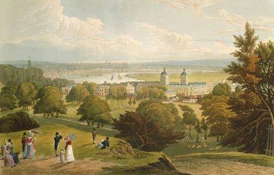 Een Uitzicht op Londen vanuit Greenwich Park, uitgegeven 1820 door Colnaghi und Co. door Robert the Elder and Younger Havell
