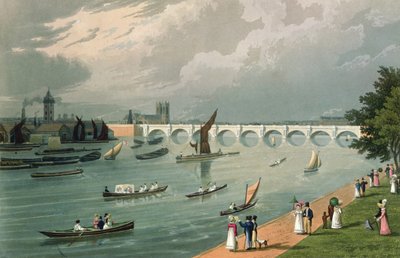 Uitzicht op Waterloo Bridge, uitgegeven door Colnaghi und Co. door Robert the Elder and Younger Havell