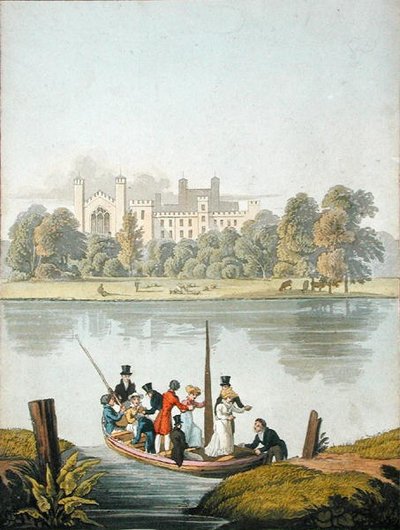 Eton College en veerboot over de Theems, uit 