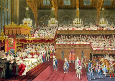 Het Koninklijke Banket, Het Brengen van de Eerste Gang, 19 juli 1821 door Robert the Younger Havell