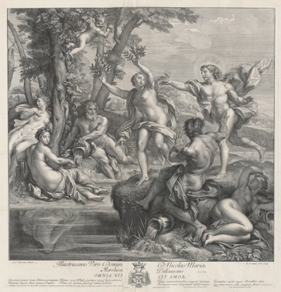Omnia Vincit Amor [Apollo en Daphne], 1728 door Robert van Audenaerde
