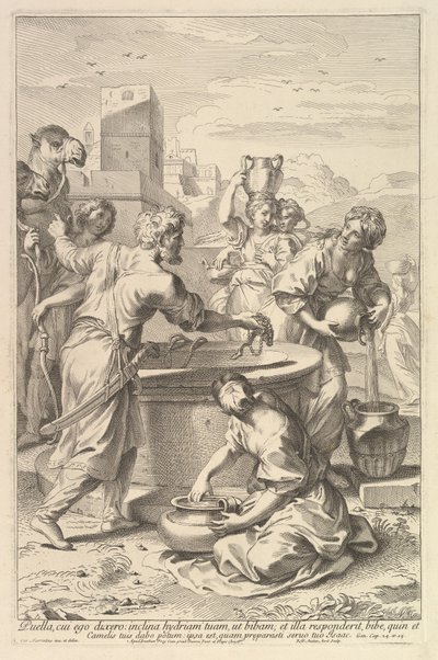 Rebecca en Eliezer door Robert van Audenaerde