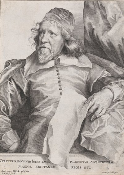 Celeberrimus Vir Inigo Jones Præfectus Architecturæ Magnæ Britanniæ Regis Etc. door Robert van Voerst
