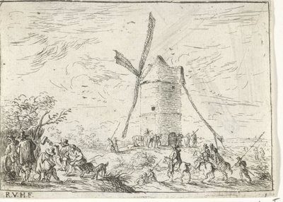 Windmolen (Landschappen met kampementen) door Robert van den Hoecke