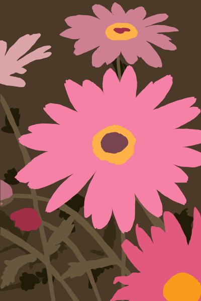 Geschilderde margrieten door Roberta Murray