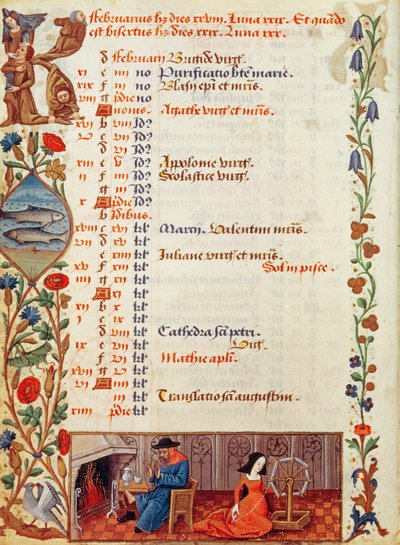 Ms lat 1173 februari uit de Getijden van Charles d