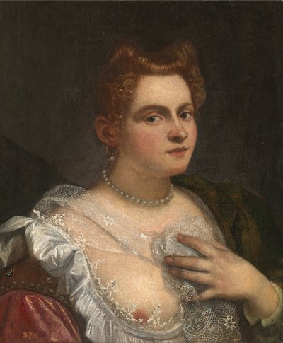 Zelfportret Jonge Venetiaanse Vrouw, ca. 1580 door Robusti