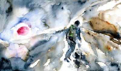 Figuur in abstract licht door RodMacIver