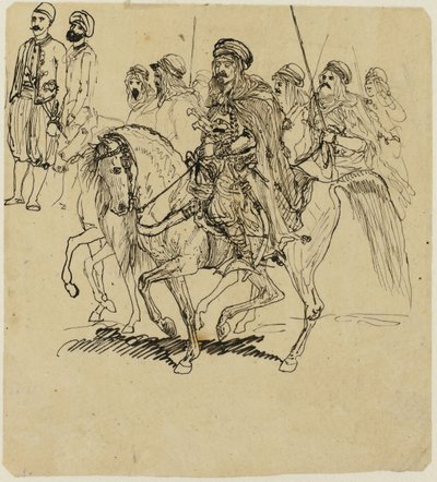 Arabische ruiters door Rodolphe Bresdin