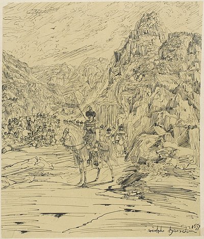 Slag in de Bergen door Rodolphe Bresdin
