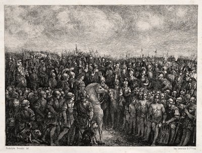 Caesar en zijn gevangenen, 1878 door Rodolphe Bresdin