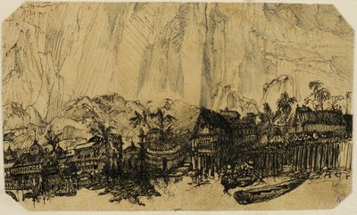 Exotisch Landschap door Rodolphe Bresdin