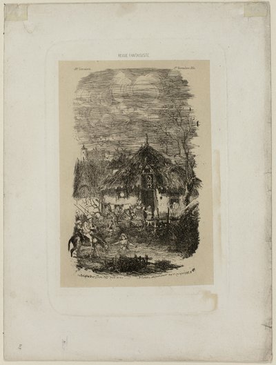 Boerderijhuisje, uit Revue Fantaisiste door Rodolphe Bresdin