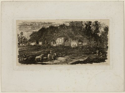 Boerenerf, uit Revue Fantaisiste door Rodolphe Bresdin
