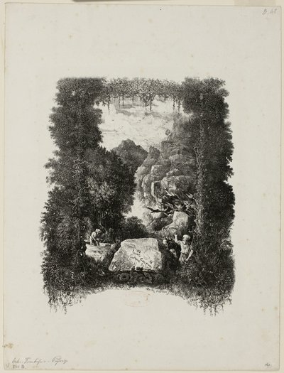 Frontispice voor Fabels en Verhalen door Hippolyte de Thierry-Faletans door Rodolphe Bresdin