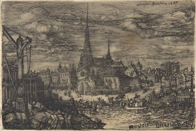 De kerk en de haven door Rodolphe Bresdin